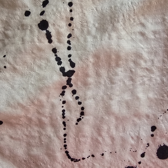 Vintage Hannoh Wessel Silk White and Black Paint Splatter Midi Dress Size 36 - Picture 7 of 12